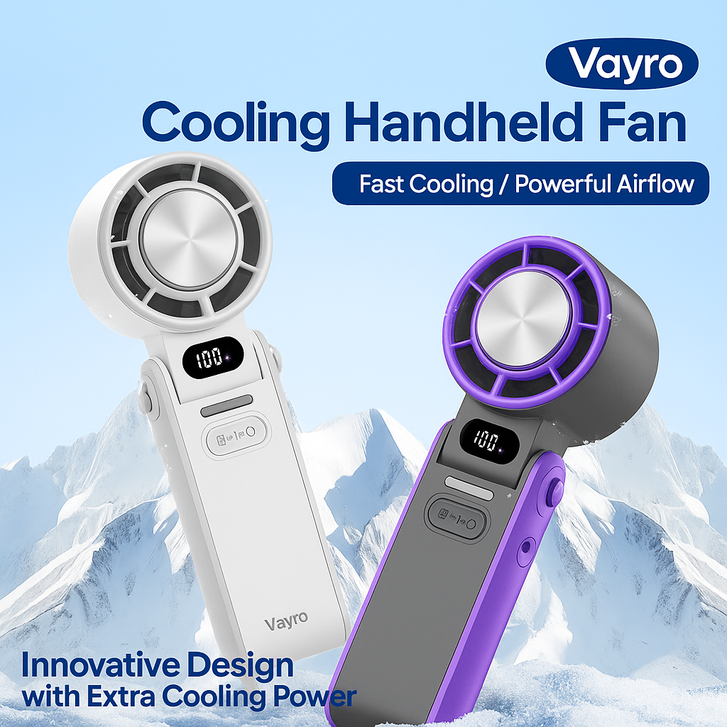 Outdoor Foldable Portable Handheld Fan Mini Cooling Rechargeable 3600mAh 100-level Free Control High Speed Turbo Fan