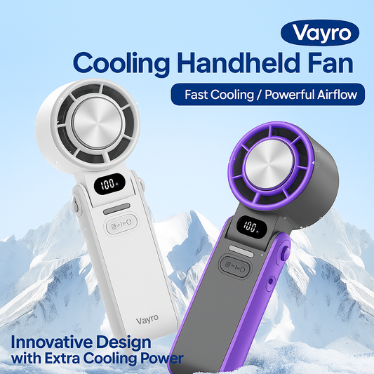 Outdoor Foldable Portable Handheld Fan Mini Cooling Rechargeable 3600mAh 100-level Free Control High Speed Turbo Fan
