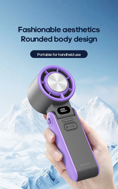 Outdoor Foldable Portable Handheld Fan Mini Cooling Rechargeable 3600mAh 100-level Free Control High Speed Turbo Fan