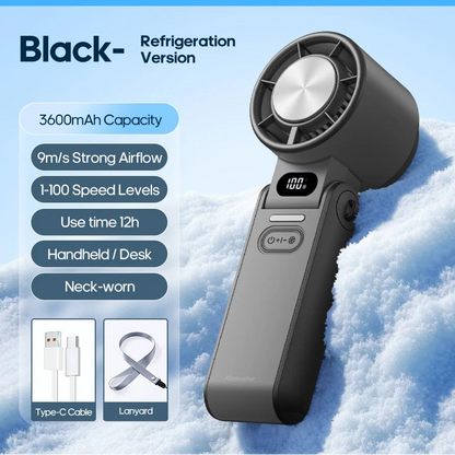 Outdoor Foldable Portable Handheld Fan Mini Cooling Rechargeable 3600mAh 100-level Free Control High Speed Turbo Fan